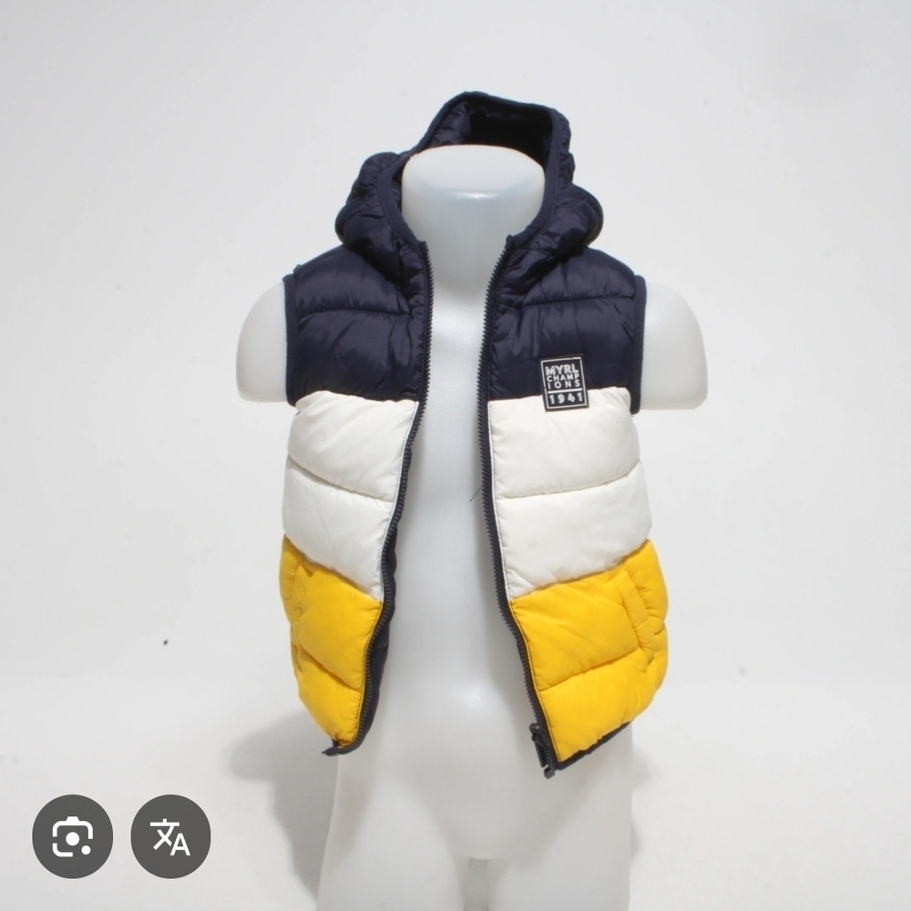 H&M Kids Puffer Vest - Navy, White, Yellow